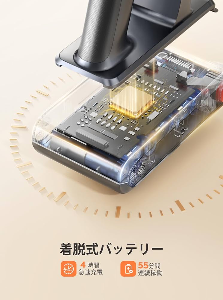 Amazon | コードレス掃除機 【2024進級版】38000pa強力吸引 自立